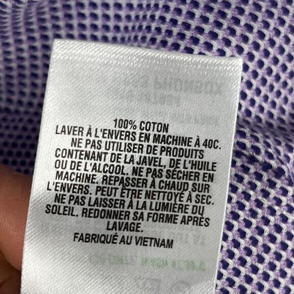 Ted Baker Endurance Shirt Mens 17 34/35 Purple Print Button Up Purple Flip Cuff - Picture 7 of 11